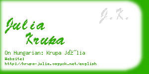 julia krupa business card